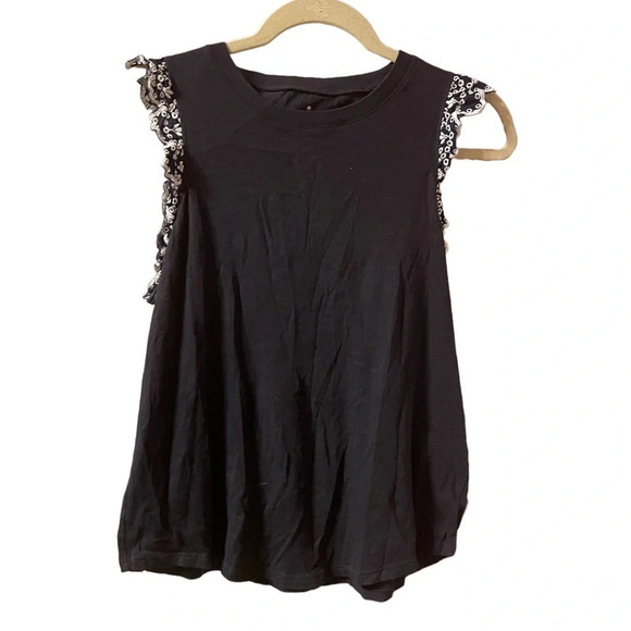 KATE SPADE NAVY BLUE EYELET TRIM TANK - Picture 1 of 4